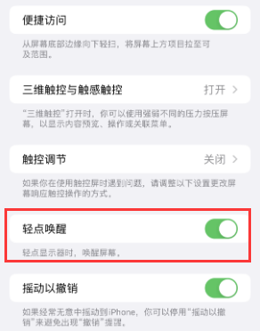 未央苹果授权维修站分享iPhone轻点无法唤醒怎么办 